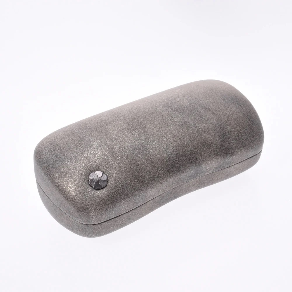 Chanel Hard Eyeglasses Case Metallic Taupe Gunmetal Luxury Designer